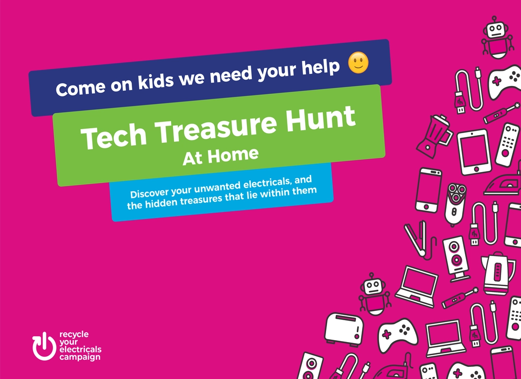 Pink cover for Tech Treasure Hunt kids pack